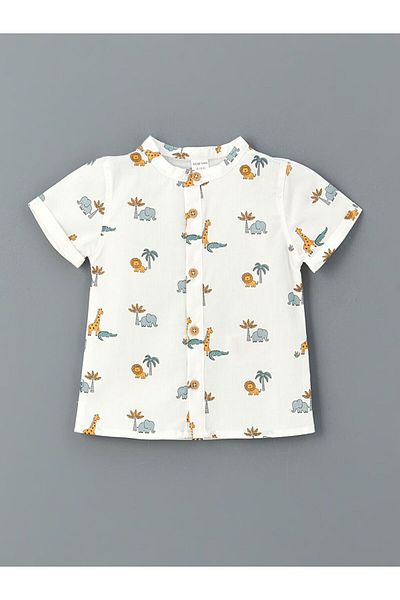 LC Waikiki Lcw Baby Judge Collar Printed Baby Boy Shirt