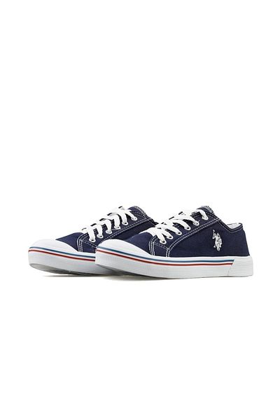 U.S. Polo Assn. Casual Canvas Lace-Up Sports Sneaker Shoes Navy Blue White