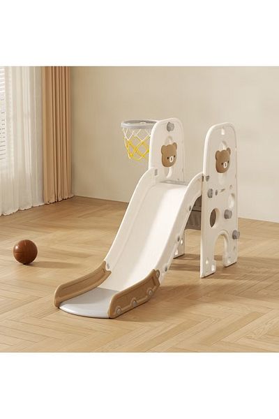 FULLJOY Foldable slide with basketball hoop