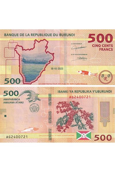 Benim Koleksiyonum Burundi, 500 Francs (2023) Unc Old Foreign Paper Money