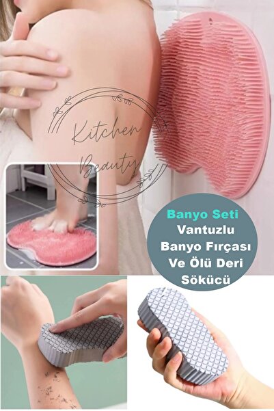 Kitchen Beauty Sihirli Vücut Ölü Deri Sökücü Ve Vantuzlu Silikon Banyo Fırças...