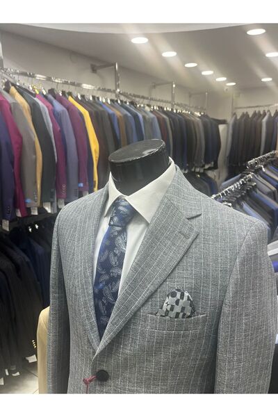 MASSARO Linen Men's Suit (100% Thin Light Linen) with Drawstring Pants