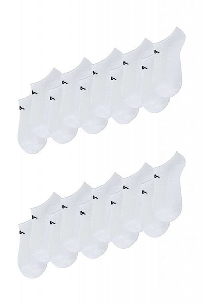 Overall 10 pairs of short socks with pique detail, women's set - White, 36-40