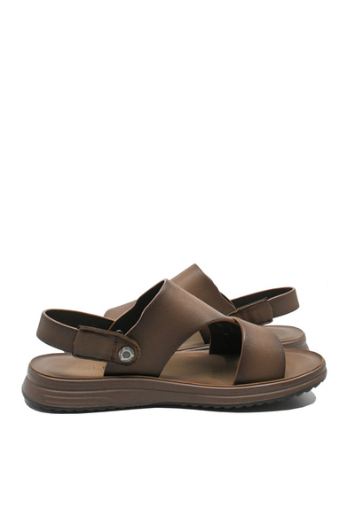 Mels Comfortable men's sandals Mels, light brown made of genuine leather