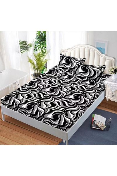 OEM Bed cover with elastic and 2 pillowcases, finet fabric, 2-person bed, 180x200cm