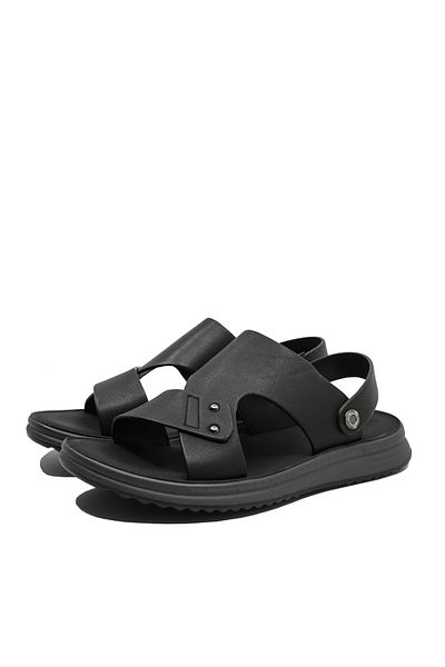 Mels Comfortable Men's Sandals Mels, Black, Leather