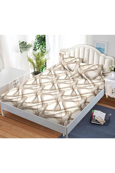 OEM Bed cover with elastic and 2 pillowcases, finet fabric, 2-person bed, 180x200cm