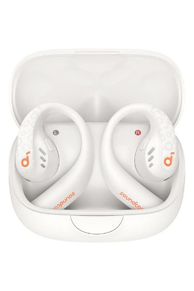 Soundcore Soundcore AeroFit Pro Earbuds by Anker Ultra Comfortable Secure Fit Ergonomic Design Rich Sound White