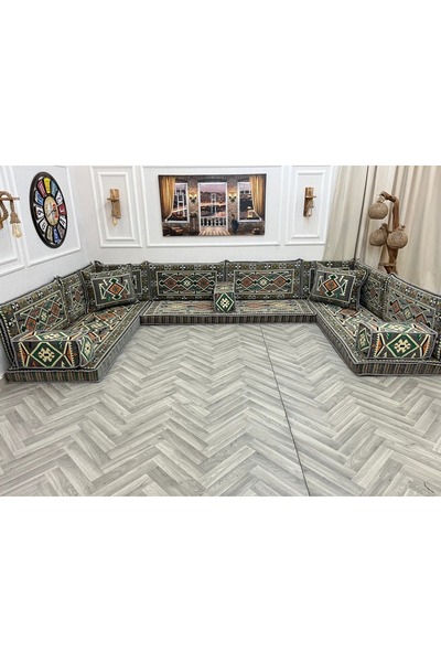 mdhomecarpet Şark Köşesi Takımı %100 Yerli Üretim | Özel Dokuma Kumaş | 10 cm...