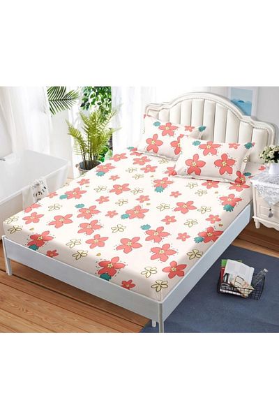 OEM Bed cover with elastic and 2 pillowcases, finet fabric, 2-person bed, 180x200cm