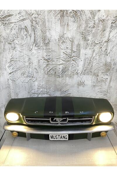 wowocraft Işıklı Mustang Duvar Obje Araba ,Haki