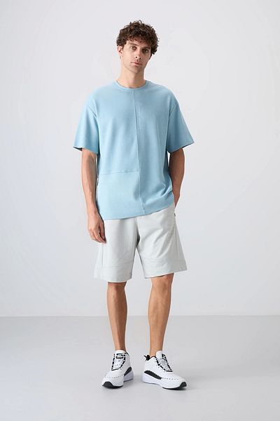TOMMY LIFE Stone Cotton Thick Soft Textured Comfort Fit Printed Men's Shorts - 81265