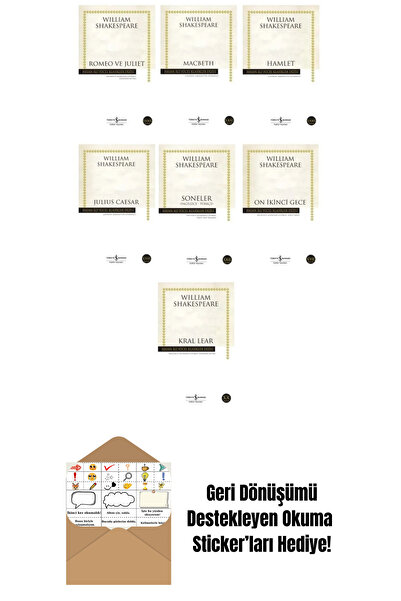 TÜRKİYE İŞ BANKASI KÜLTÜR YAYINLARI William Shakespeare 7 Kitap Set + Okuma S...