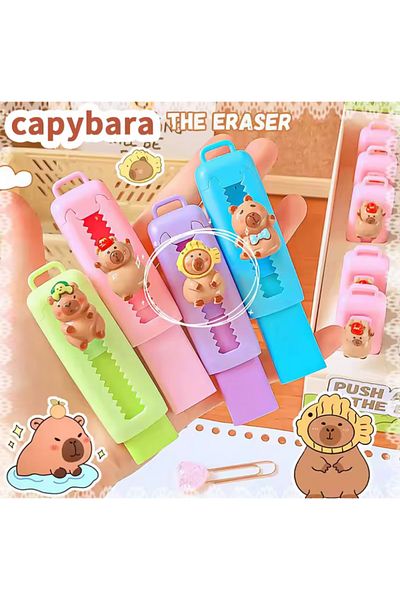 synshop Capybara Kapibara Eraser 1 τεμάχιο μπορεί να εκτείνεται Push Pull Κορίτσια Αγόρια Παιδιά Εφηβικό Σχολείο (Τυχαίο χρώμα)