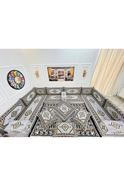 mdhomecarpet Şark Köşesi Takımı %100 Yerli Üretim | Özel Dokuma Kumaş | 10 cm...