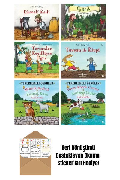 TÜRKİYE İŞ BANKASI KÜLTÜR YAYINLARI Axel Scheffler 6 Kitap Set + Okuma Sticke...