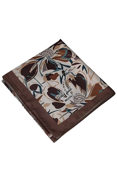 mim eşarp Vav Silk Γυναικείο Μικρο Τυλιγμένο Φουλάρι με λουλουδάτο σχέδιο