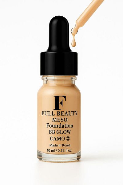 Full Beauty Bb Glow Foundation – Camo 1, 2, 3 Options - Brightening Effect for Lasting Makeup – Professional, 10 ml