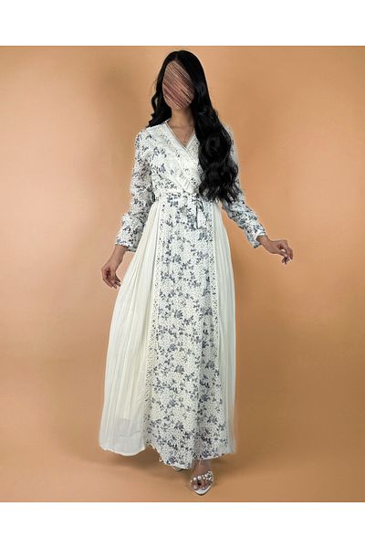 toog Floral print dress with lace trim