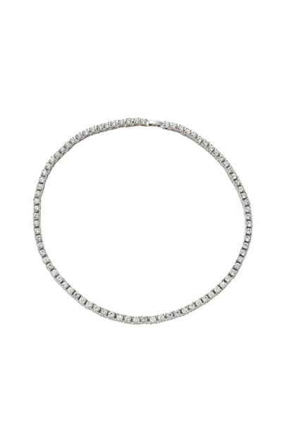 Tessero Unisex Tennis Necklace, zirconia stones, 18K gold plated, silver, 60 cm