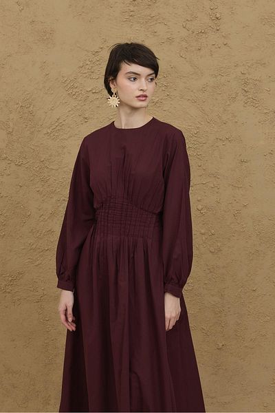 Fahhar Φόρεμα με ραβδώσεις στη μέση Claret Red