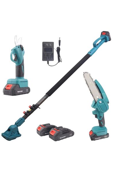 Luxi Scissors and Mini Chainsaw Set - 2 Batteries 48v, 5ah, Extendable Rod 2.13m Performance and Precision