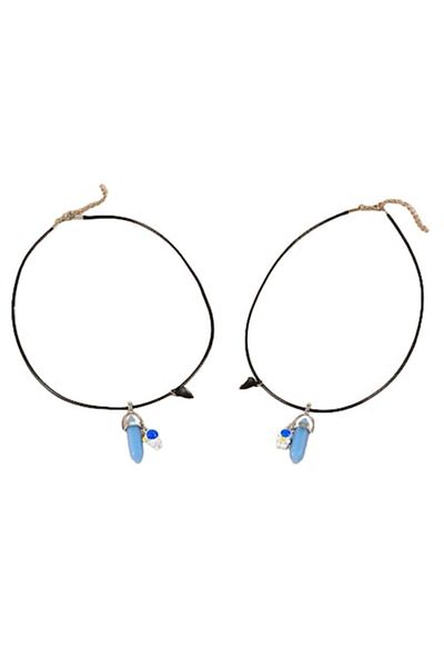 Tessero Set de două coliere magnetice din piele pentru cupluri, prieteni cu pandantiv hexagonal vindecător, astronaut c