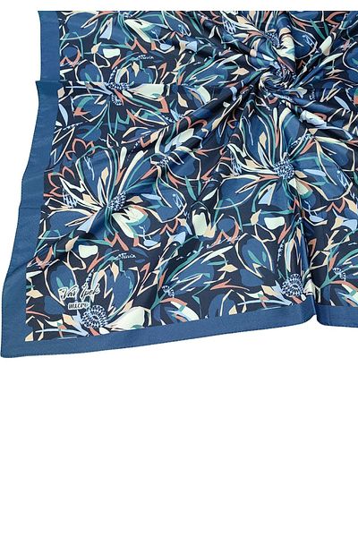 mim eşarp Vav Silk Γυναικείο Μικρο Τυλιγμένο Φουλάρι με λουλουδάτο σχέδιο