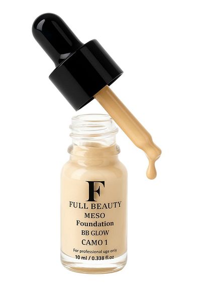 Full Beauty Bb Glow Foundation – Camo 1, 2, 3 Options - Brightening Effect for Lasting Makeup – Professional, 10 ml