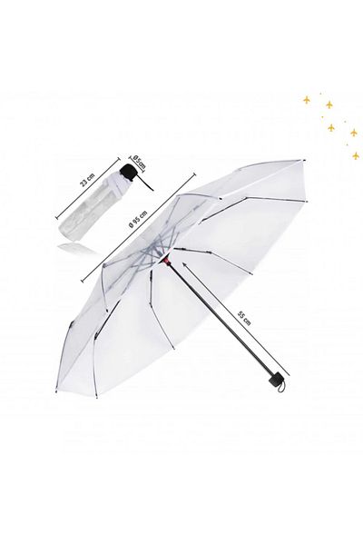 GENERAL "Transparent Folding Travel Umbrella - Lightweight, Waterproof and Stylish for Sun and Rain Protection"