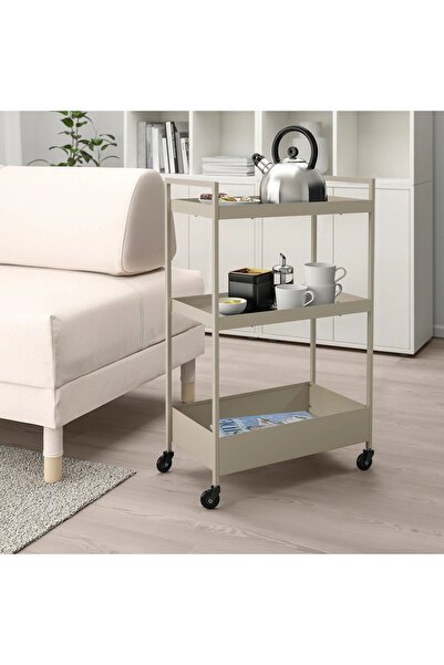 IKEA Premium Servis Arabası Bej Renk 50.5x30x83 Cm