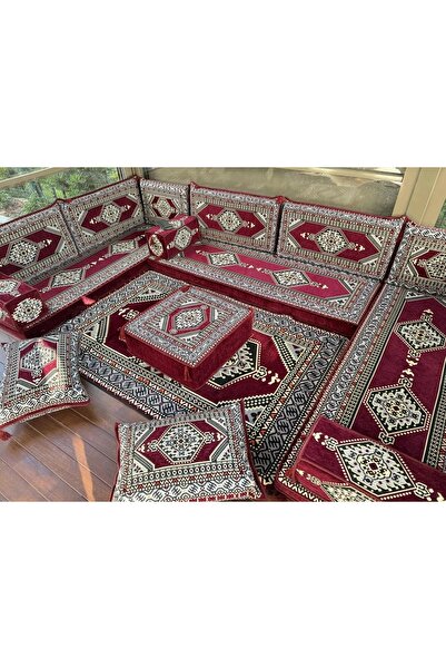 mdhomecarpet Şark Köşesi Takımı %100 Yerli Üretim | Özel Dokuma Kumaş | 10 cm...