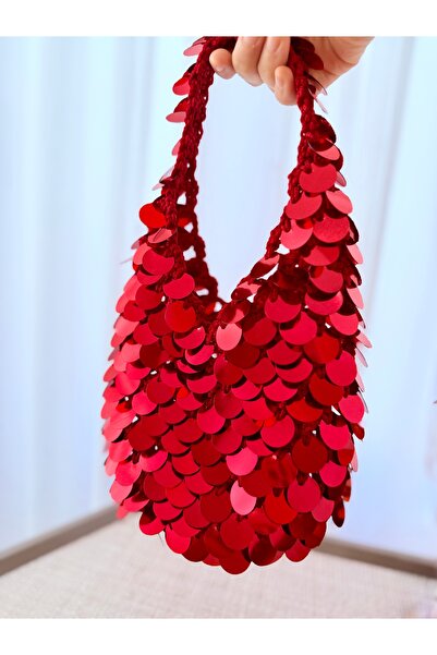 YELİZ HANDMADE El örgüsü pullu file çanta