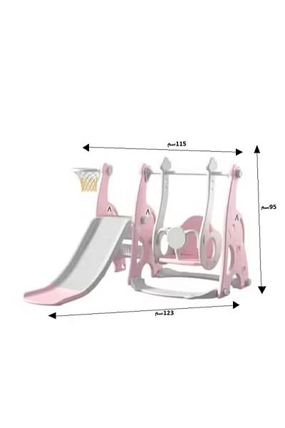 FULLJOY Slide with swing, climbing ladder and basketball ring 4*1, 123*115*95 cm