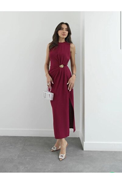 LACASE Broş detaylı şık elbise