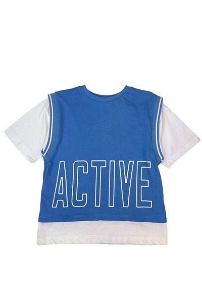 Yollo Kids Tricou cu mânecă scurtă imprimat cu decolteu turn pentru băiat