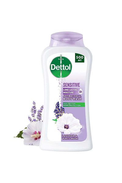 Dettol Sensitive Body Wash, Lavender & White Musk Fragrance, 500ml