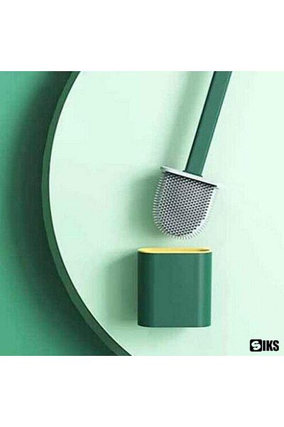 SIKS Perie de toaletă, flexibilă, silicon, cu suport din plastic, aspect modern, verde