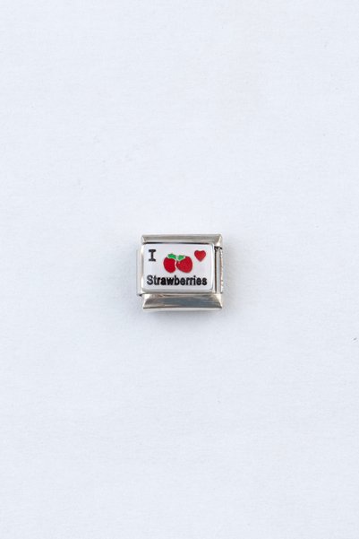 Sortie Aksesuar I Love Çilek Figürlü Paslanmaz Çelik İtalyan Charm Bileklik K...