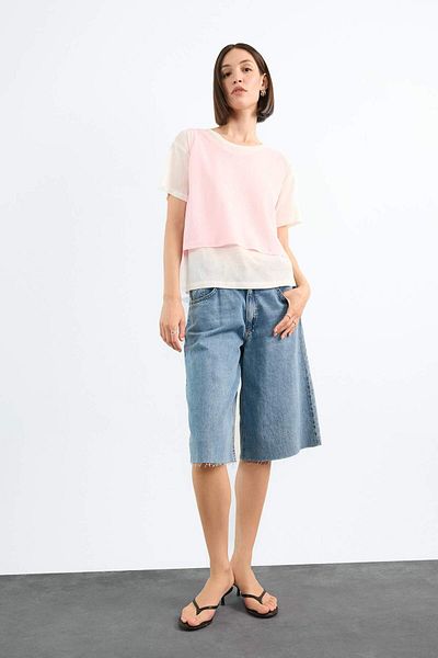 DeFacto 2 Pack Oversize Loose Cut Short Sleeve T-Shirt F8834Ax25Sm