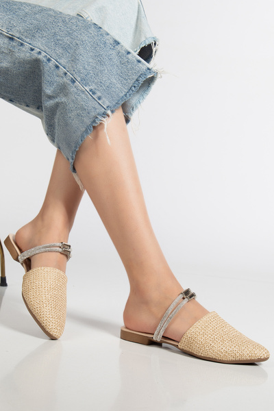 Lolo Life Sandale și papuci de damă Jaylin cu față închisă Stone Daily Straw ...