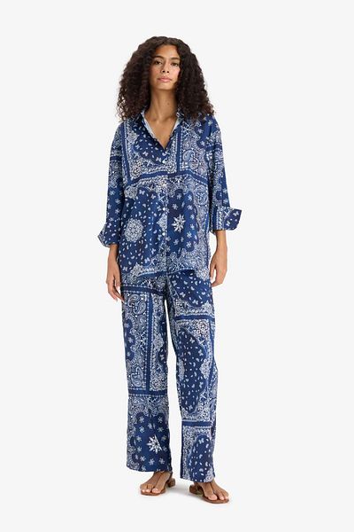 DeFacto Regular Fit Shawl Pattern Beach Pants-Fall in Love F8336Ax25Hs