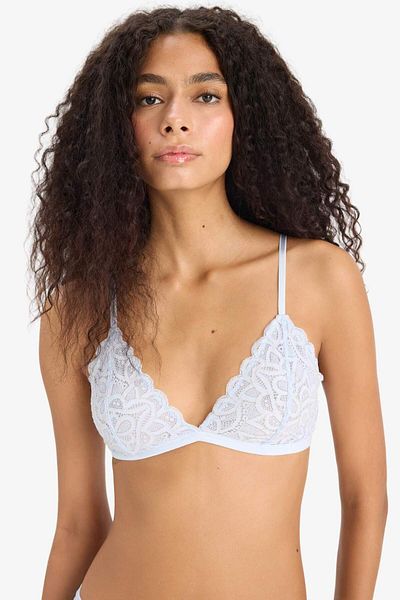 DeFacto Sutien triunghiular fără dantelă argintie, fără căptușeală, fără sârmă-Fall in Love F5037AX25HS