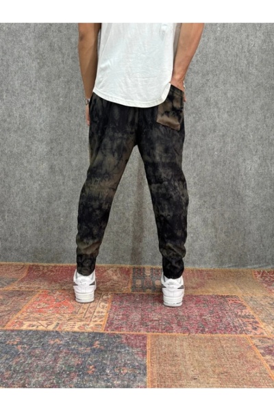 FıttingRoom Elastic Waist Lycra Ribbed Fabric Baggy Trousers