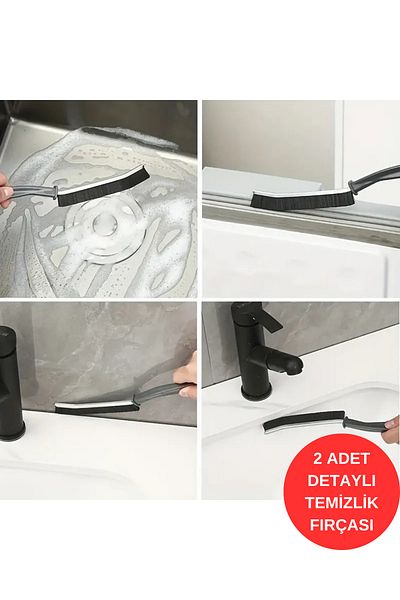 euroist 2-Pack Multi-Purpose Fine Cleaning Brush - Joint, Bathroom, Kitchen, Sink and Detail Cleaning Brush