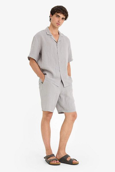 DeFacto 100% Linen Relax Fit Bermuda Shorts F4599Ax25Hs