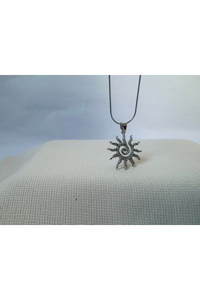 Judas Takı Steel Zircon Stone Sun Figure Necklace