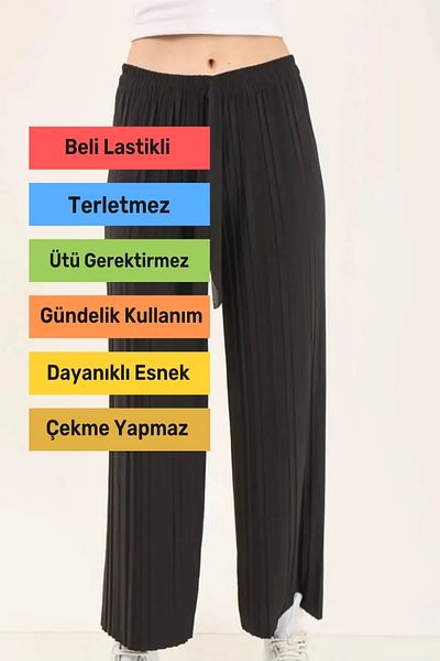 Por Favor New Season Wide Leg Comfortable Undershirt Sendy Pleated Pants with Elastic Waist