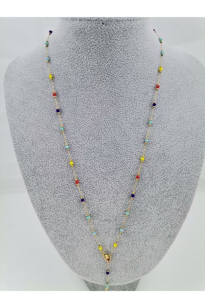 Hobimos Y Necklace - Tarnish-Free Y Necklace with Colorful Beads