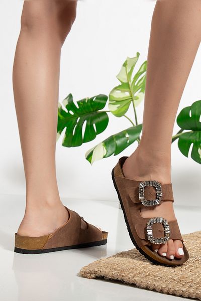 lucky shoes Comfortable Sole Women's Double Buckle Slippers